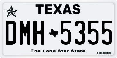 TX license plate DMH5355