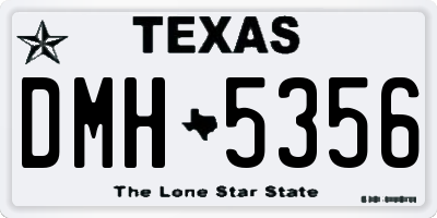 TX license plate DMH5356