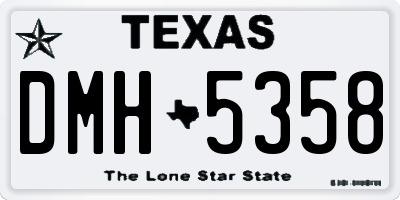 TX license plate DMH5358