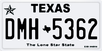 TX license plate DMH5362