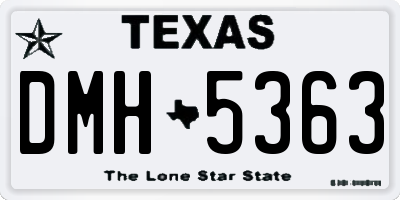TX license plate DMH5363