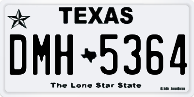 TX license plate DMH5364