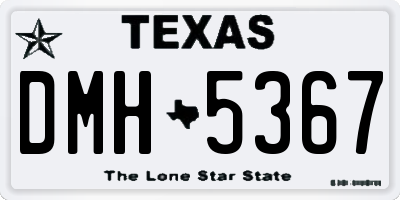 TX license plate DMH5367
