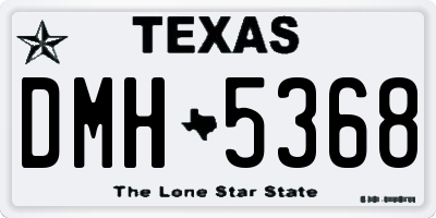 TX license plate DMH5368