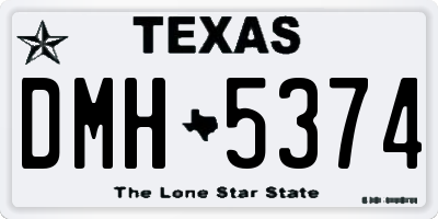 TX license plate DMH5374