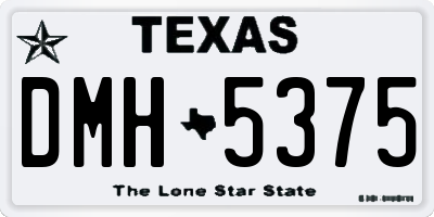 TX license plate DMH5375