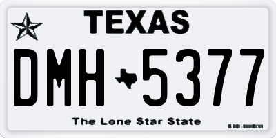 TX license plate DMH5377
