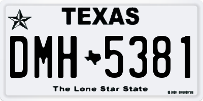 TX license plate DMH5381