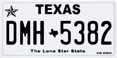 TX license plate DMH5382