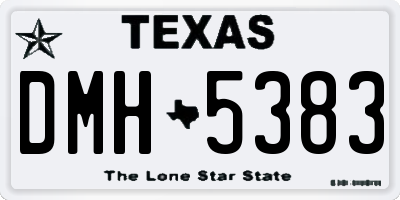 TX license plate DMH5383