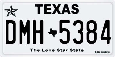 TX license plate DMH5384