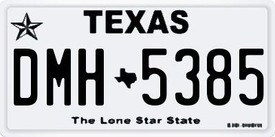 TX license plate DMH5385
