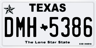 TX license plate DMH5386