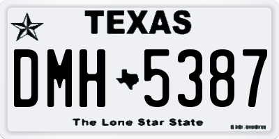 TX license plate DMH5387