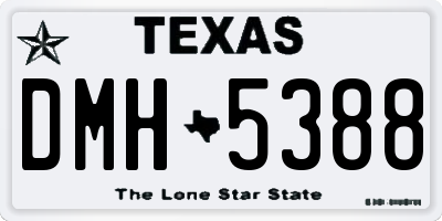 TX license plate DMH5388