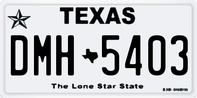 TX license plate DMH5403