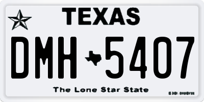 TX license plate DMH5407