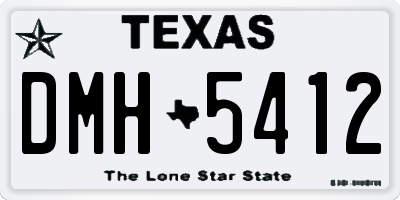 TX license plate DMH5412