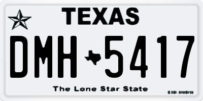 TX license plate DMH5417