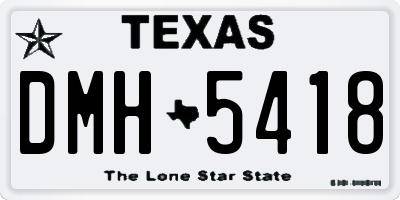TX license plate DMH5418