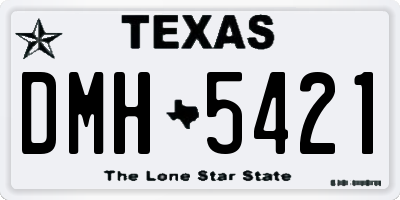 TX license plate DMH5421
