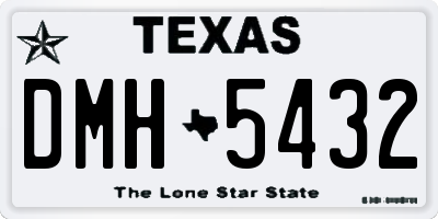 TX license plate DMH5432