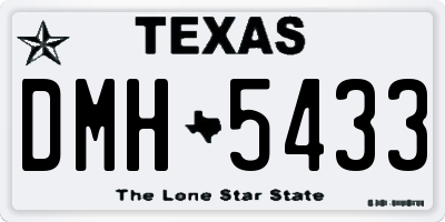 TX license plate DMH5433