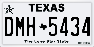 TX license plate DMH5434
