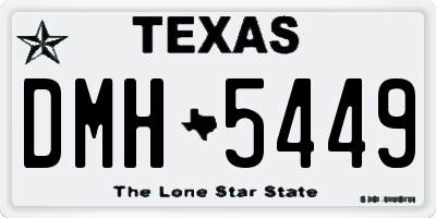 TX license plate DMH5449