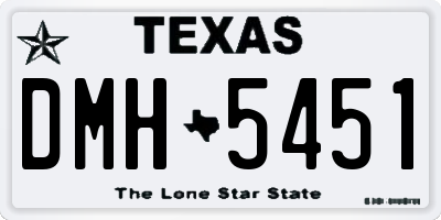 TX license plate DMH5451