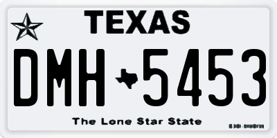 TX license plate DMH5453