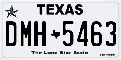 TX license plate DMH5463