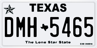 TX license plate DMH5465