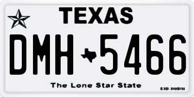 TX license plate DMH5466