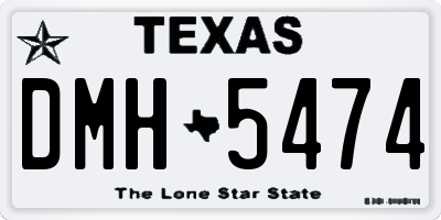TX license plate DMH5474