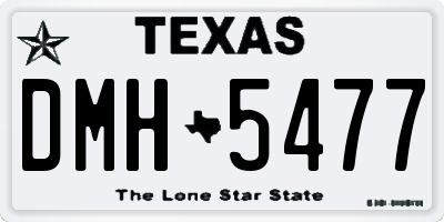 TX license plate DMH5477
