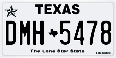 TX license plate DMH5478