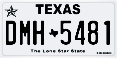 TX license plate DMH5481