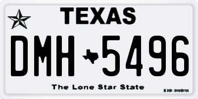 TX license plate DMH5496