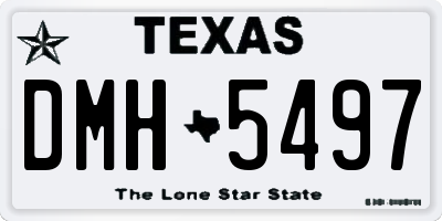 TX license plate DMH5497