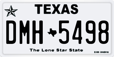 TX license plate DMH5498
