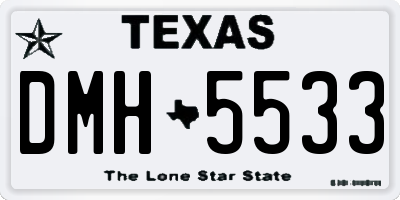 TX license plate DMH5533