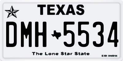 TX license plate DMH5534