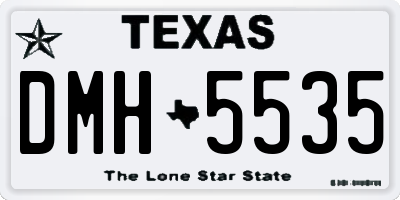 TX license plate DMH5535