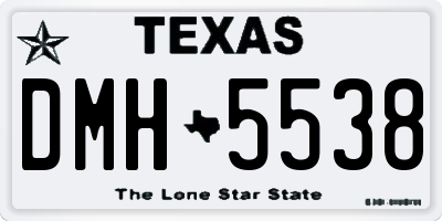 TX license plate DMH5538