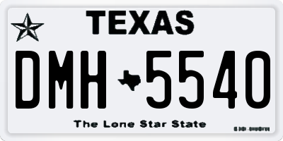 TX license plate DMH5540