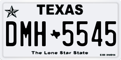 TX license plate DMH5545