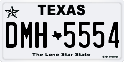 TX license plate DMH5554