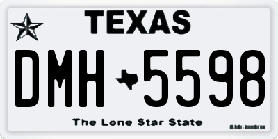 TX license plate DMH5598