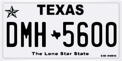 TX license plate DMH5600
